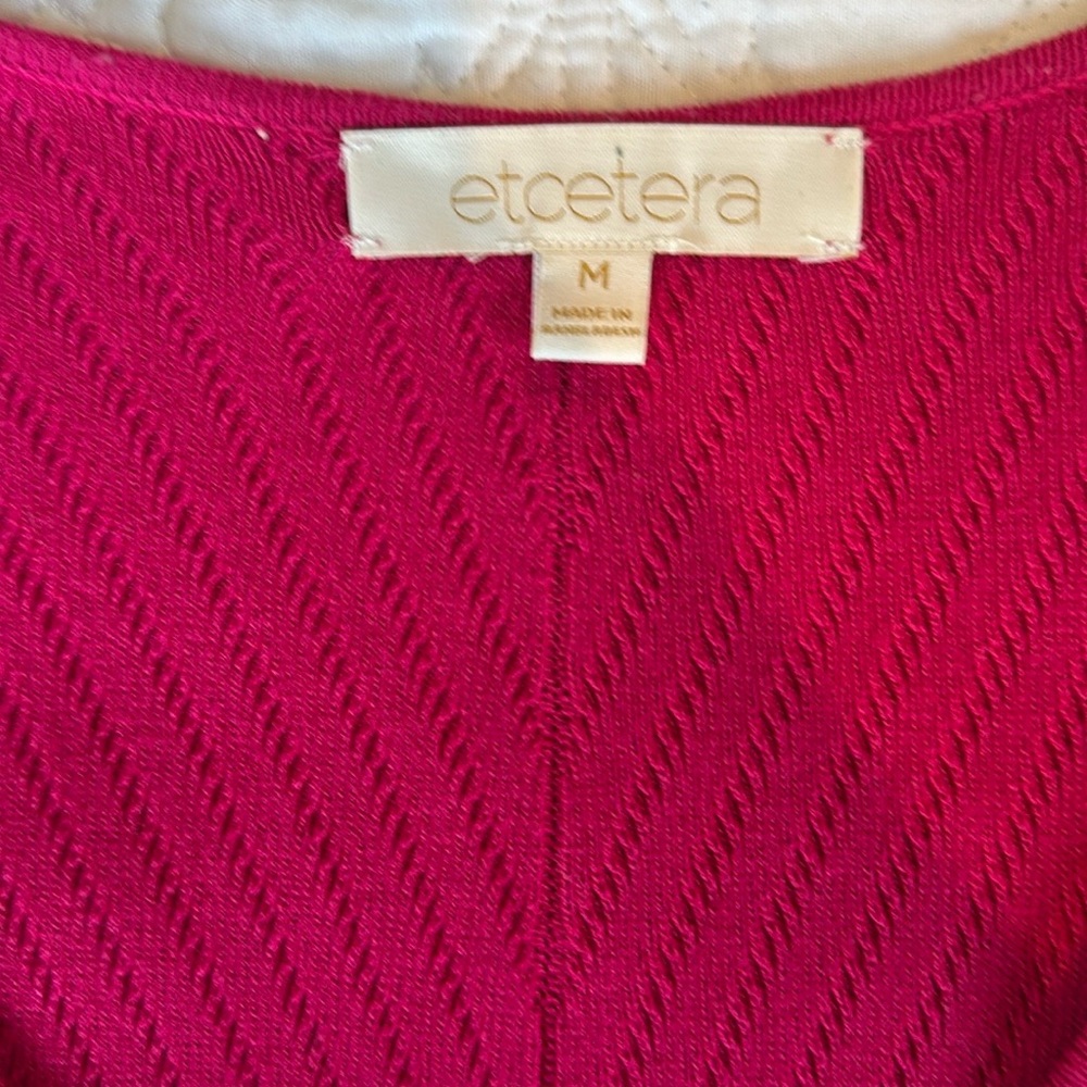 Vibrant Raspberry V-Neck Sweater - Picture 9 of 11
